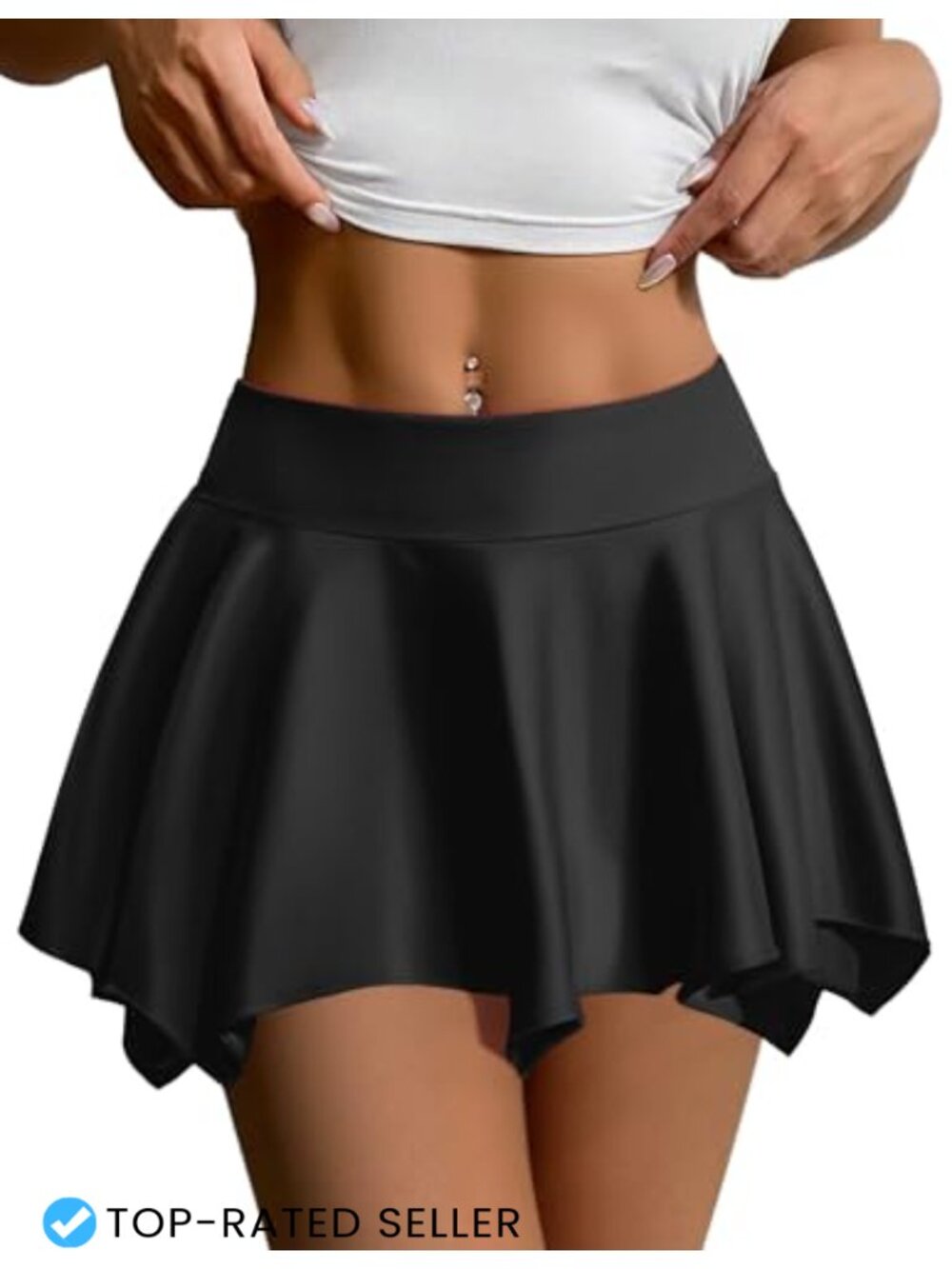 Pleated Mini Skirt Flowy High Waist A-Line Flare Club Party